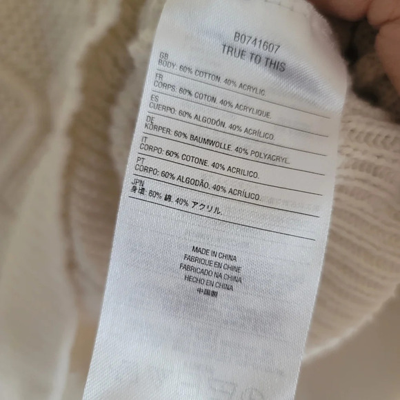 Volcom, Crewneck Knit Sweater, Cream, Size‎ Medium - Picture 5 of 5